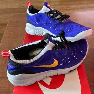 Nike Free Run Trail Men's Running Shoes Blue Taxi Yellow CW5814 401 Size 12.5